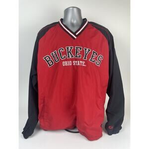 58 Sports Ohio State Buckeyes Pullover SIZE L Pockets Side-Zip